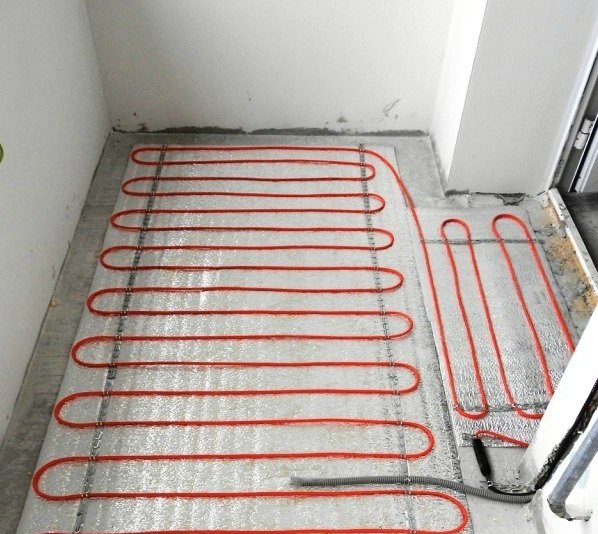 Теплый пол DEVI - кабель Греющий кабель DEVIFlex - пример укладки
